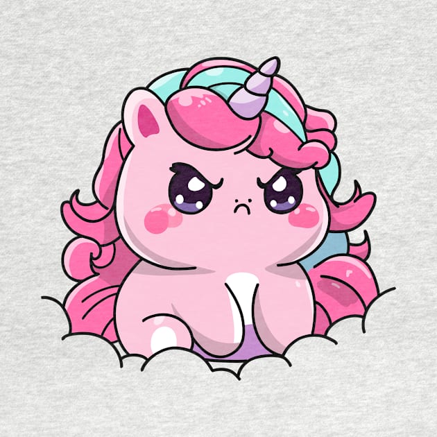 angry unicorn by StickerMainia